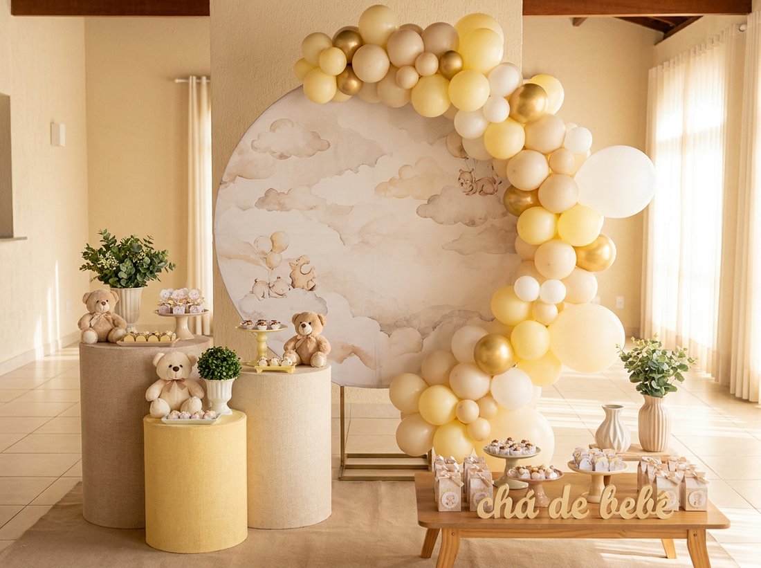Painel e cilindros decorativos