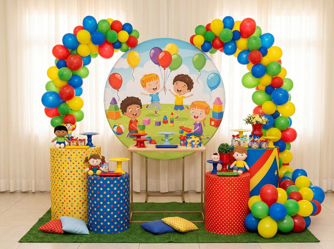 Painel e cilindros decorativos