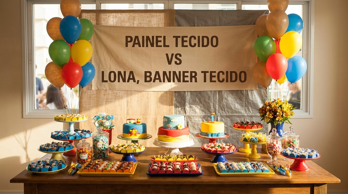 Painel de Tecido vs Lona: Qual É Melhor para Sua Festa?