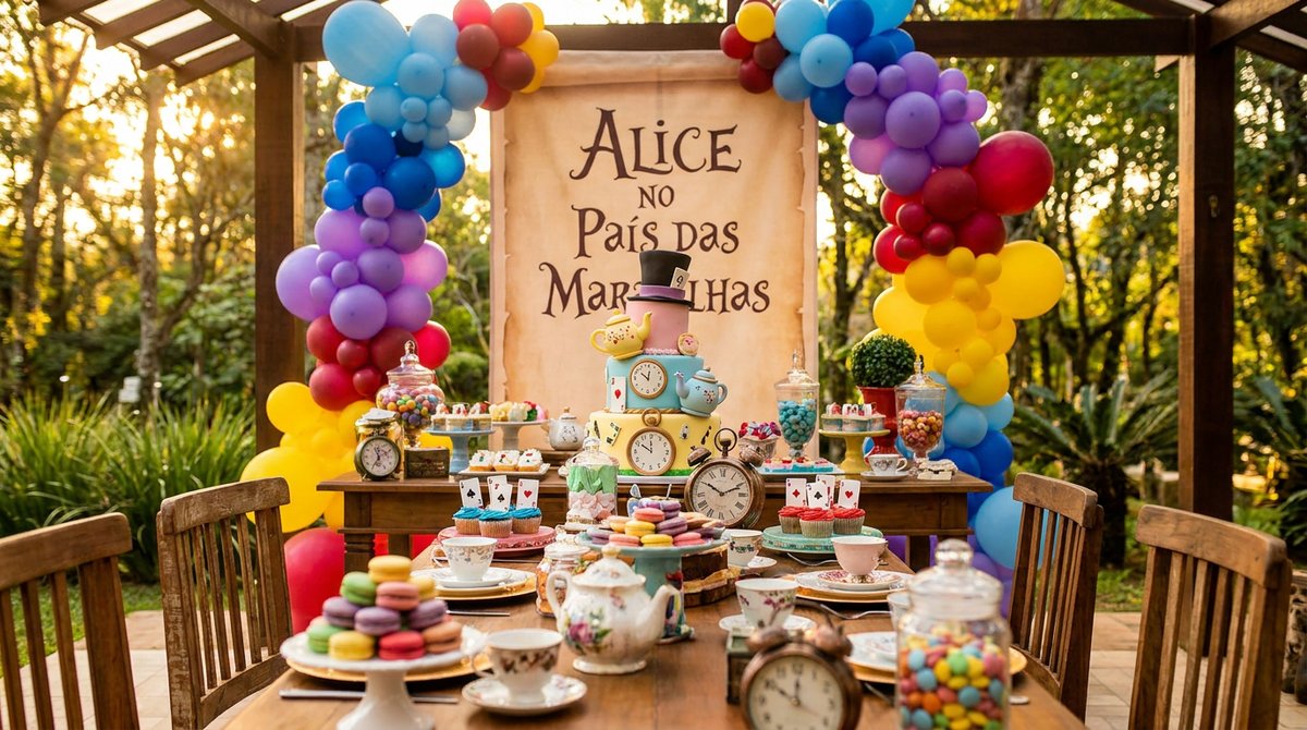 Festa Alice no País das Maravilhas: Loucura Colorida e Mágica