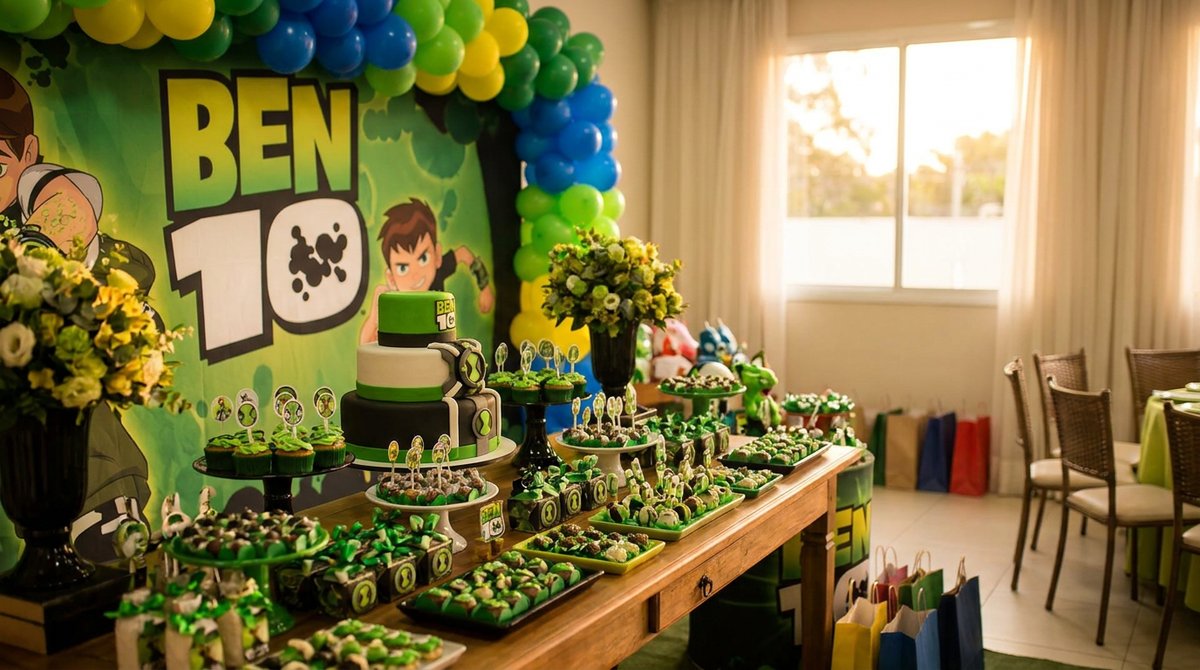 Festa Ben 10: O Omnitrix em Cada Detalhe da Decoração