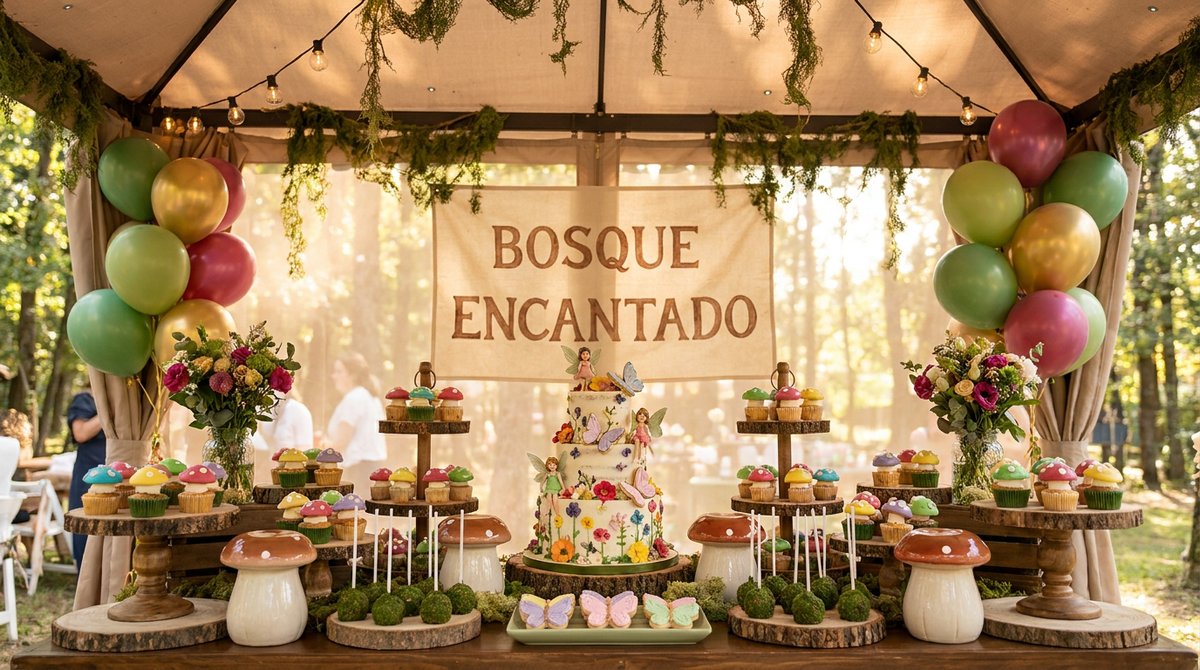 Festa Bosque Encantado: Fadas, Cogumelos e Magia na Decoração