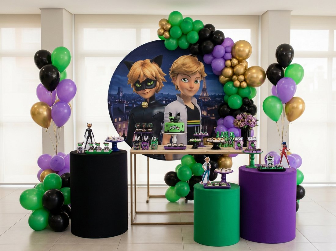 Painel e cilindros decorativos