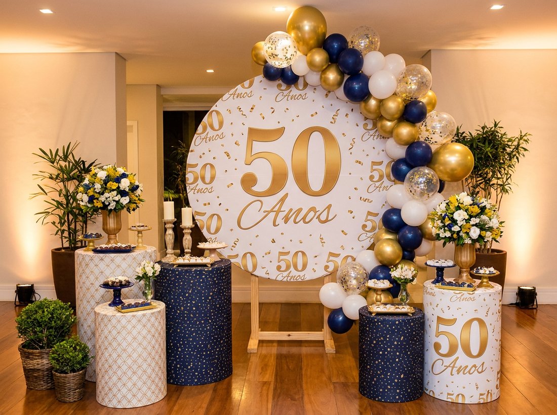 Painel e cilindros decorativos