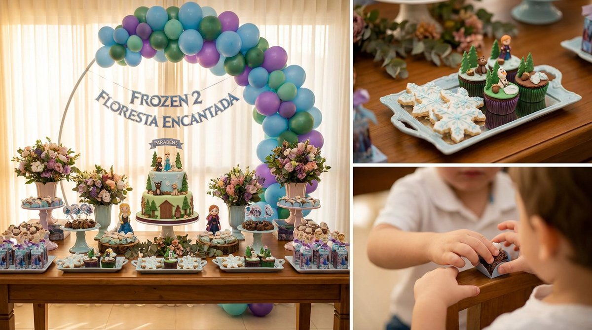 Festa Frozen 2: A Floresta Encantada de Elsa e Anna