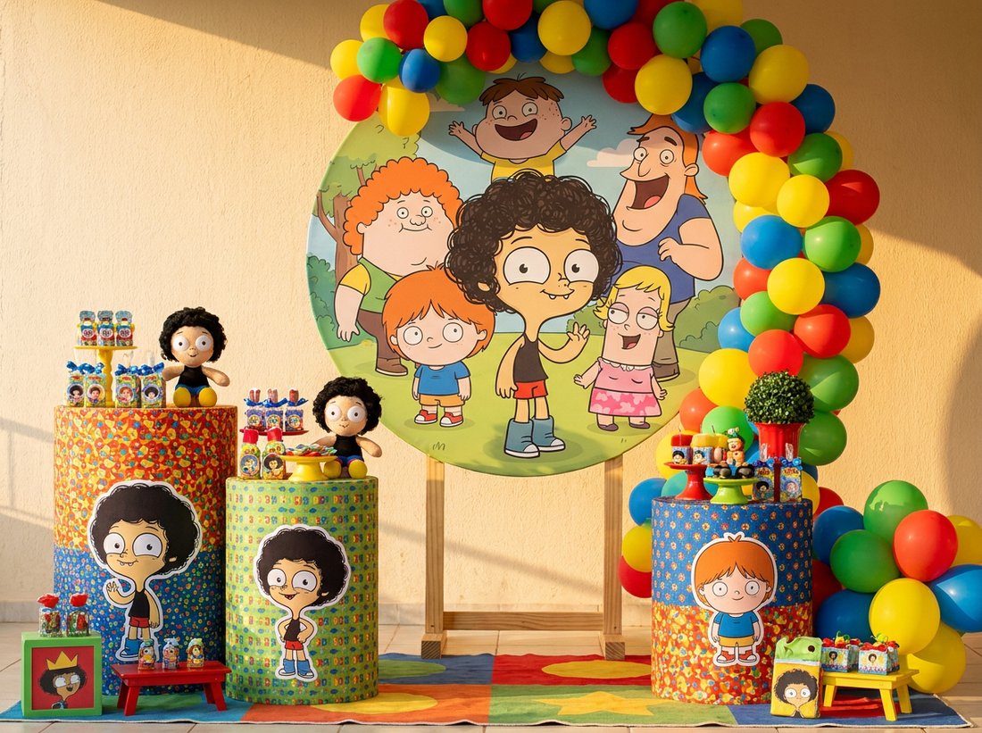 Painel e cilindros decorativos