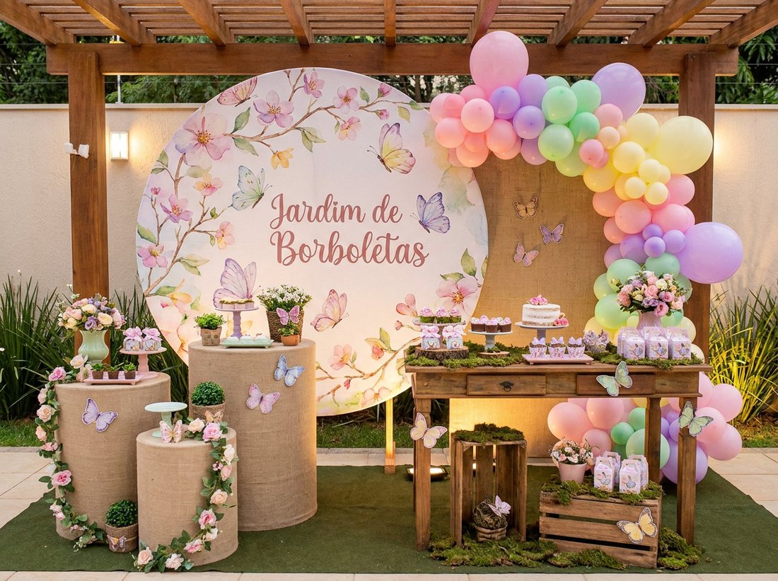 Painel e cilindros decorativos