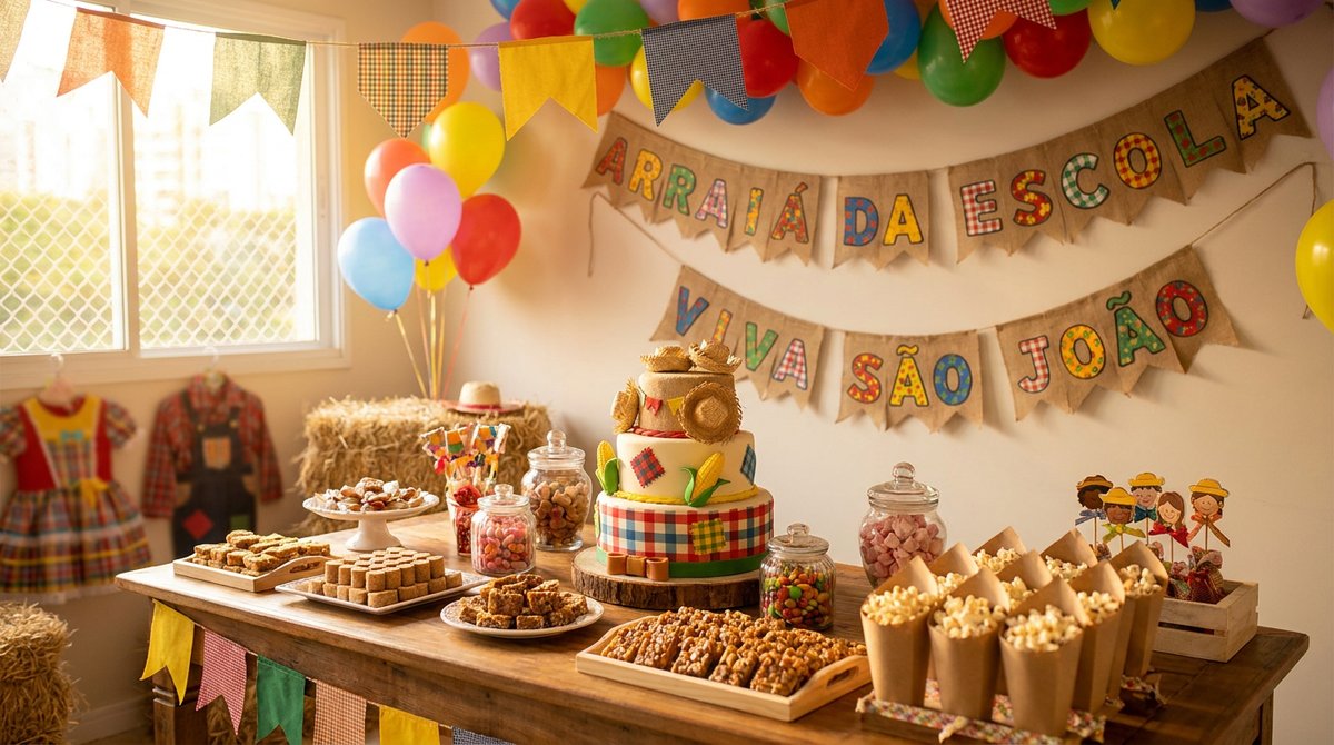 Festa Junina Infantil na Escola: Decoração Simples e Animada