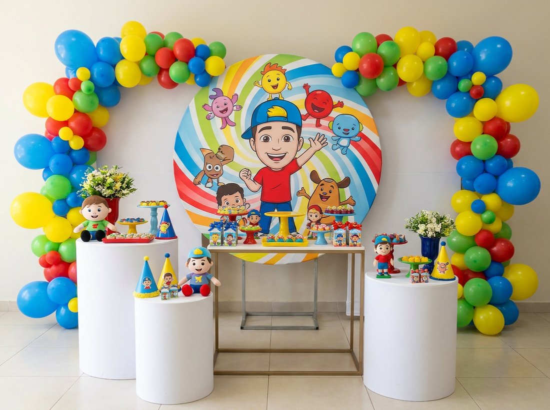 Painel e cilindros decorativos