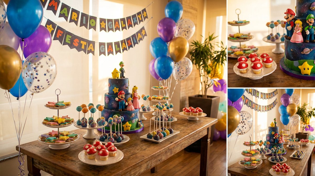 Festa Mario Galaxy: Decore com o Universo do Mario