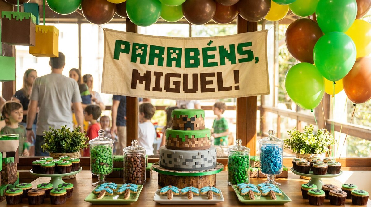 Festa do Minecraft: Blocos, Creepers e Muita Criatividade