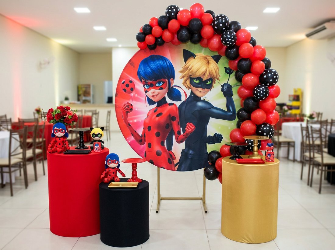 Painel e cilindros decorativos