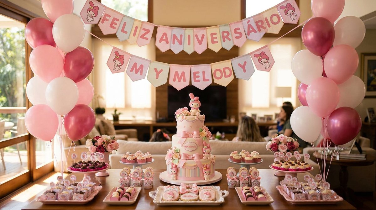 Festa My Melody: Doçura Rosa em Cada Detalhe