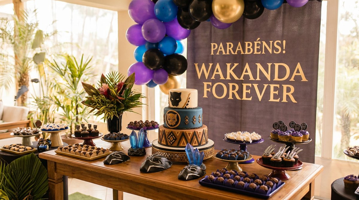 Festa da Pantera Negra: Wakanda Forever na Decoração