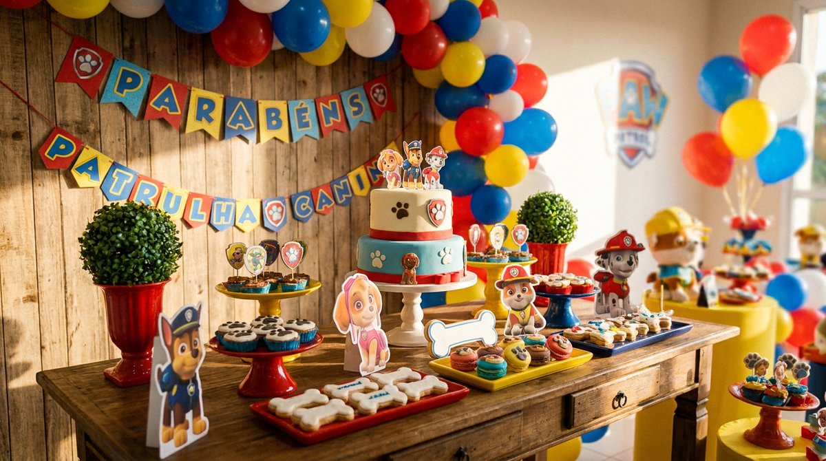 Festa PAW Patrol: As Patinhas Salvam o Dia na Decoração