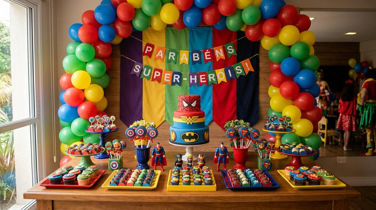 Festa Super-Heróis: Quando a Criança Quer Todos os Heróis de Uma Vez
