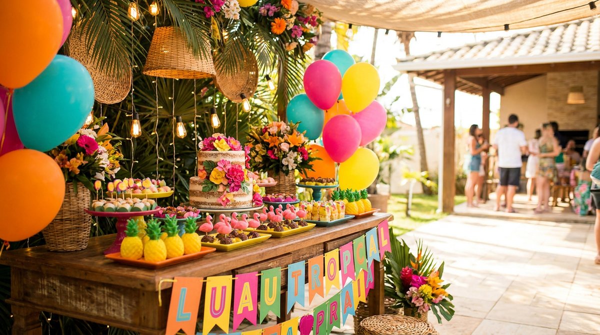 Festa Luau Tropical: Sol, Praia e Muita Alegria