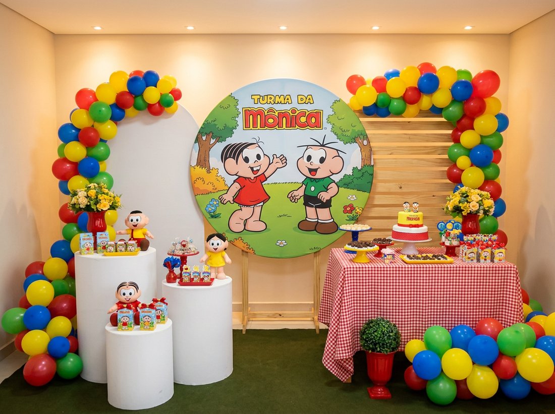 Painel e cilindros decorativos