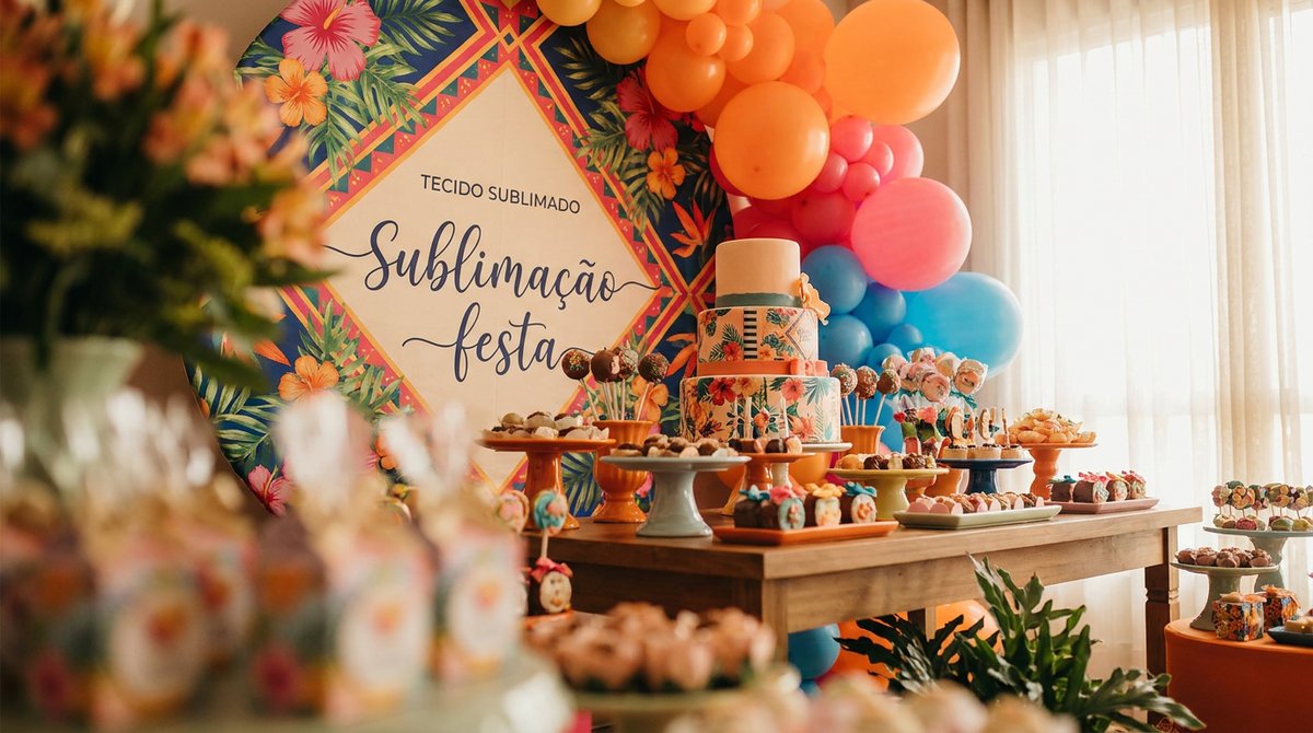 Tecido Sublimado na Decoração de Festa: Por que Vale o Investimento